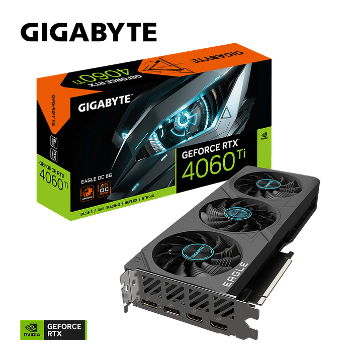 Tarjeta de Video Gigabyte RTX 4060Ti Eagle 3 ventiladores OC 8GB 2