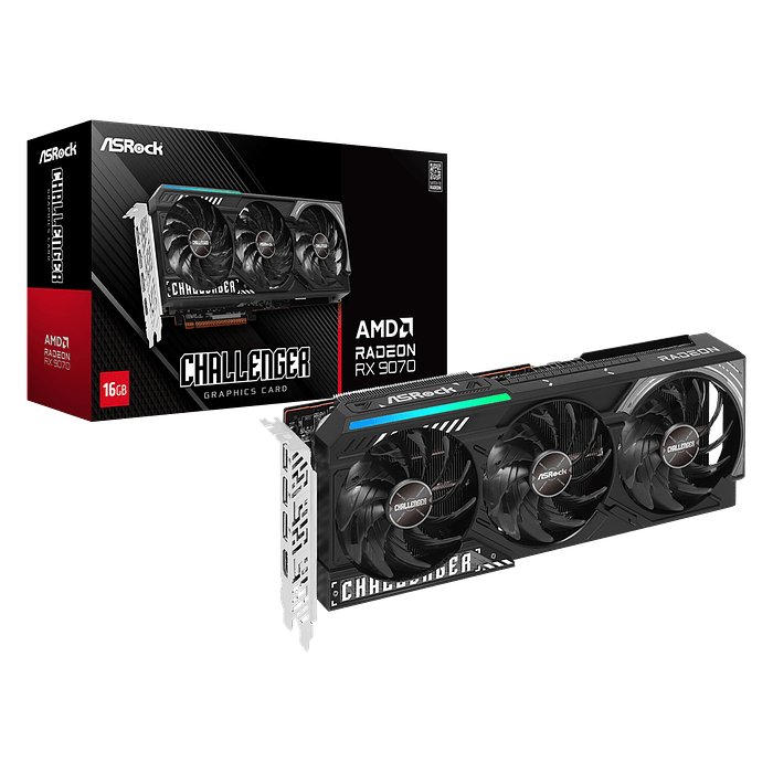 Tarjeta de Video Asrock Radeon RX 9070 Challenger 16G DDR6 3XFAN 1