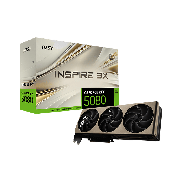 Tarjeta de Video MSI GeForce RTX 5080 16G INSPIRE 3X OC 1