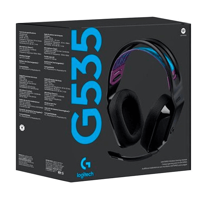 Audífonos Gamer Inalámbricos Logitech G535 Lightspeed Inalámbrico Receptor USB Negro 3