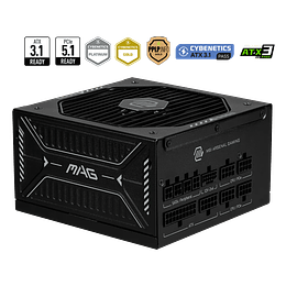 Fuente de Poder MSI MAG A1000GLS PCIE5, Certificada 80+ GOLD
