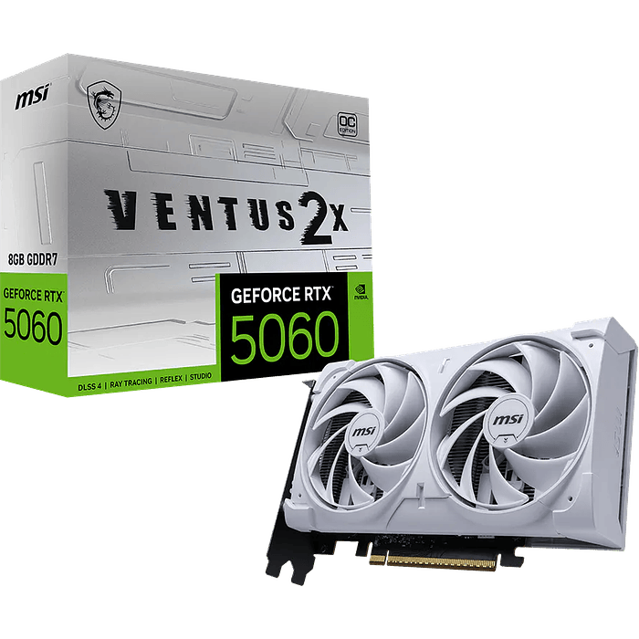Tarjeta de video MSI GeForce RTX 5060 8GB VENTUS 2X OC WHITE (BAD BOX) 1