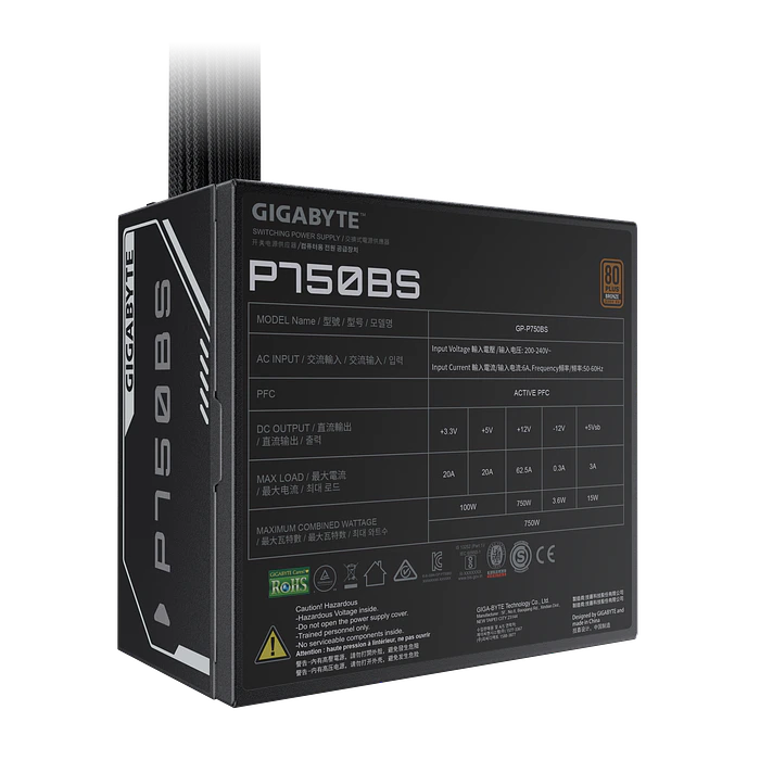 Fuente de Poder Gigabyte 80+ Bronce, GP-P750BS (750 W) 3