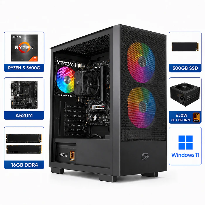PC Gamer 5600gt / 16gb Ram / A520M / SSD 500GB 1