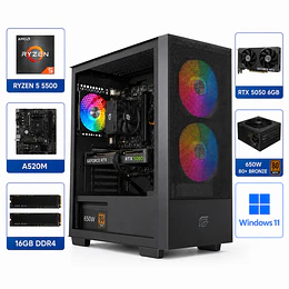 PC Gamer 5500 / RTX 5050 6G / 16gb Ram / A520M / SSD 500GB