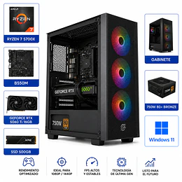 PC Gamer 5700X / RTX 5060 TI 16G / 16gb Ram / B550M / SSD 500GB