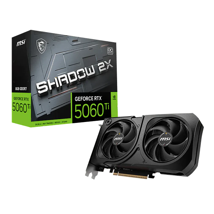 Tarjeta de Video MSI GeForce RTX 5060 Ti 8G SHADOW 2X OC PLUS 1