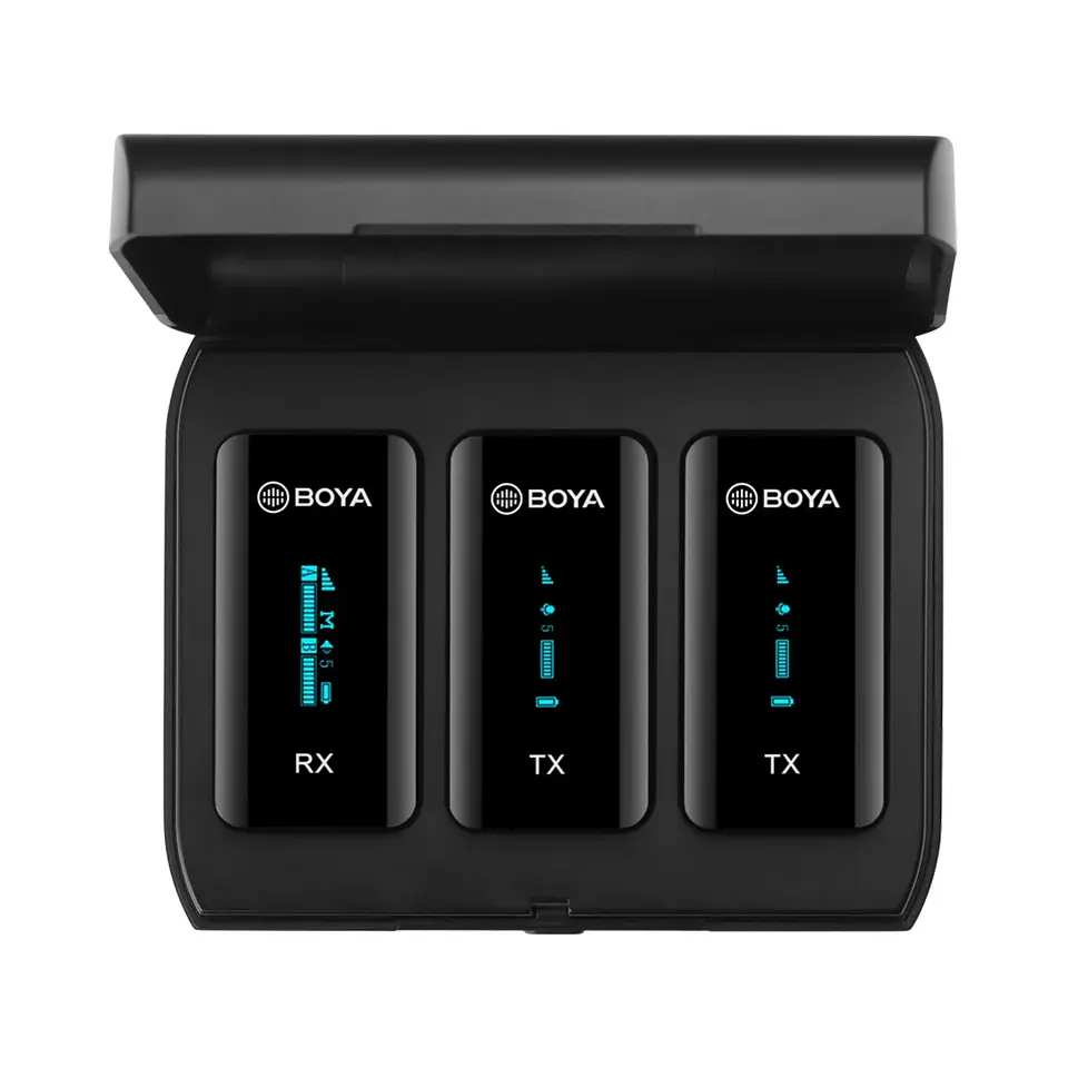 Micrófono de solapa Inalámbrico Boya BY XM6 K2 con estuche de carga 1