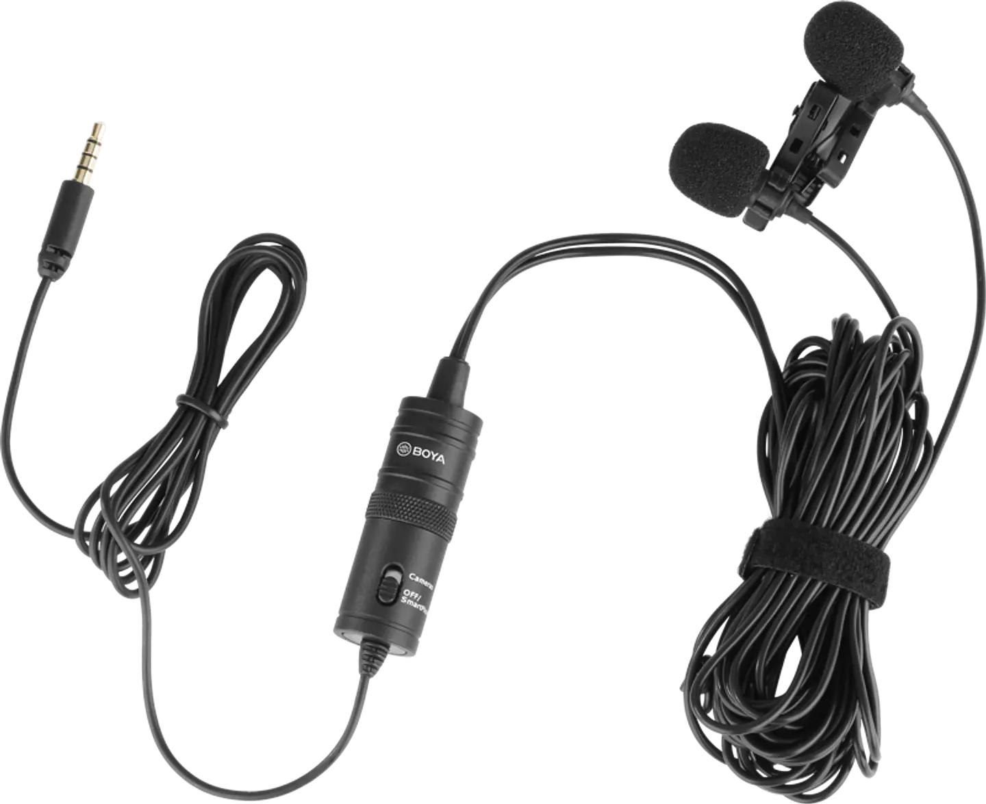 Micrófono doble de solapa alámbrico Boya M1DM Dual Omni Direccional 1