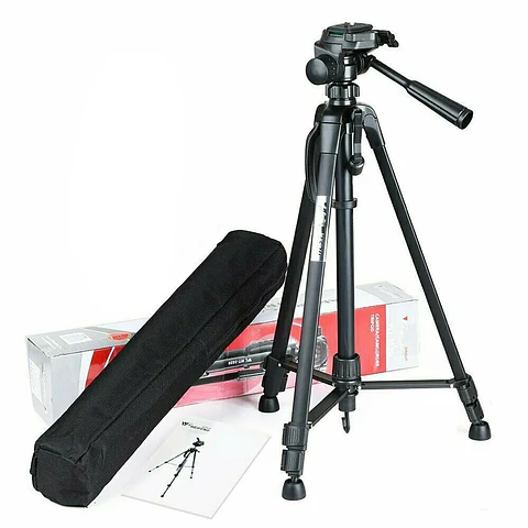 Trípode Weifeng 3520 1.40cm Cabeza semifluida con adaptador celular