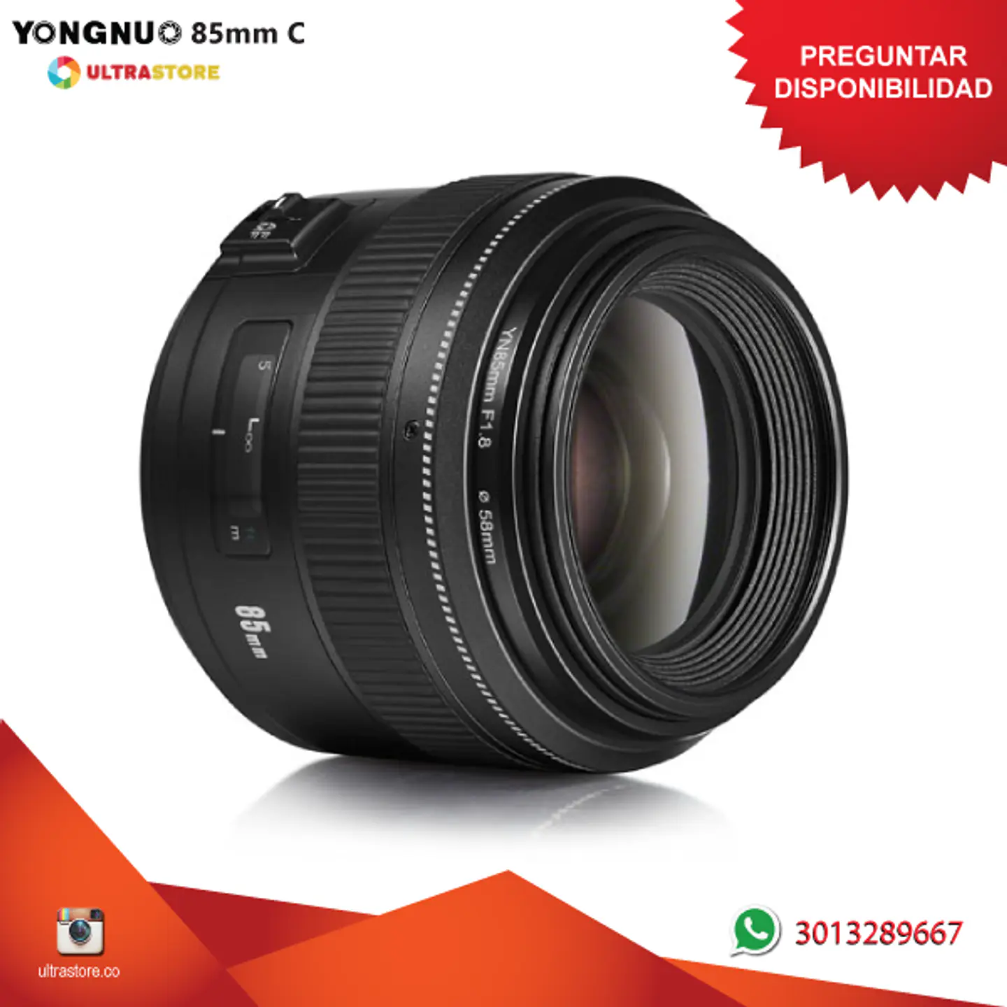 Yongnuo YN 85mm F1.8 para Canon EF APS FX 1