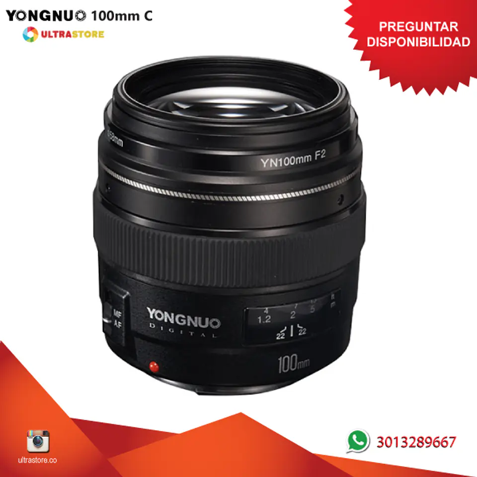 Yongnuo YN 100mm F2 para Canon EF APS FX 1