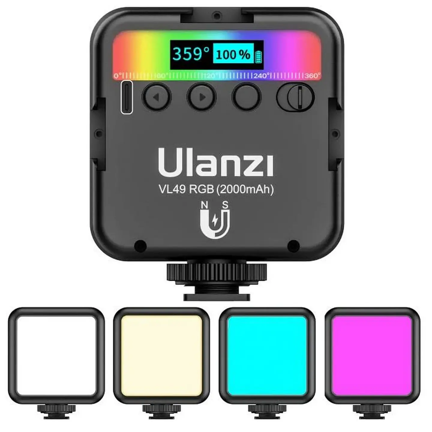 Luz Led Mini Ulanzi VL-49 RGB PRO Multicolor Recargable hasta 9000k 2