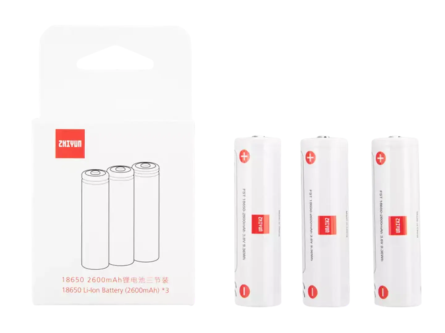 Kit de 3 Baterías Zhiyun Recargables 18650 para Weebill Crane 2 y 3 2