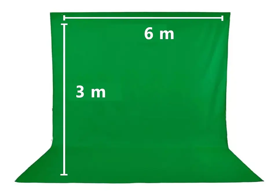 Fondo Telón de Estudio Fotográfico Chromakey 3m x 6m Verde Blanco o Negro 1