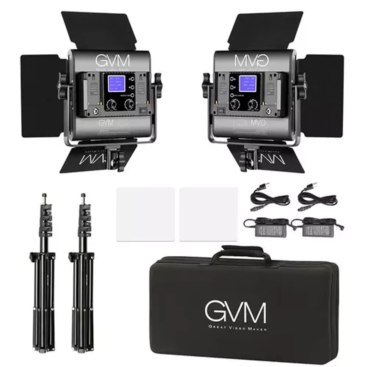 Juego de 2 luces Estudio Profesional GVM 800D RGB 5600k 5
