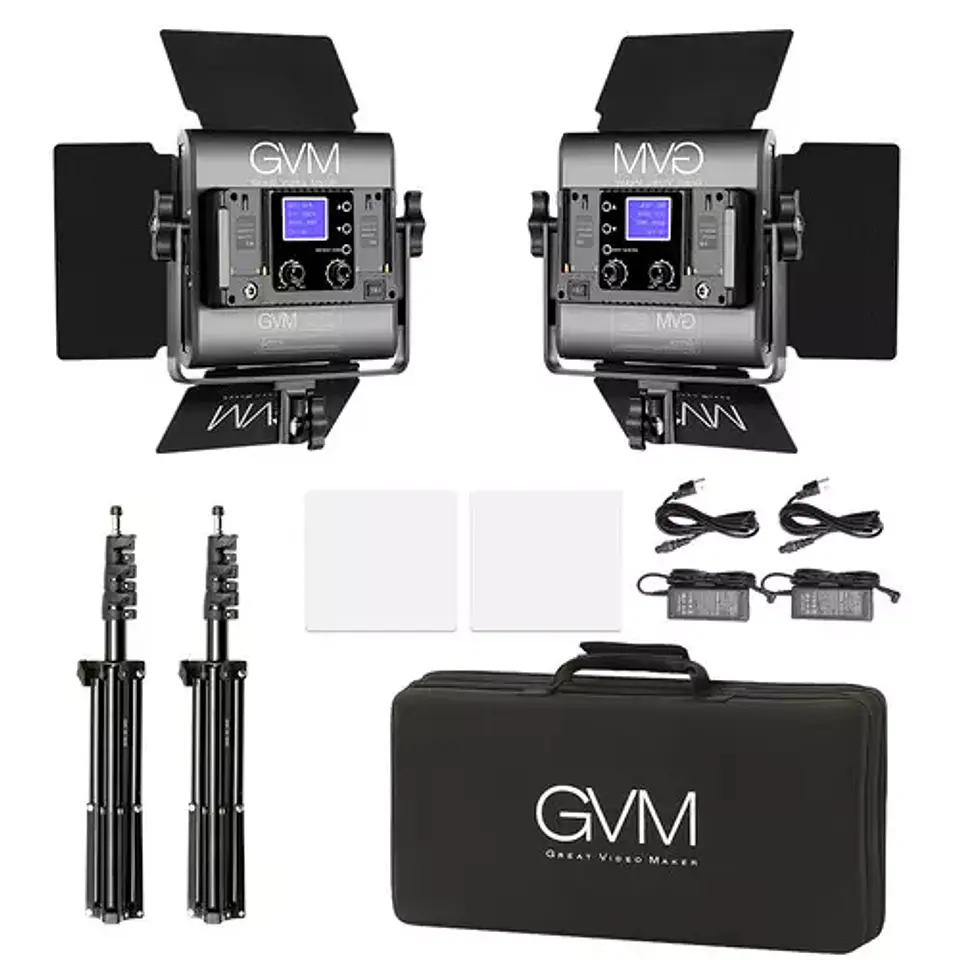 Juego de 2 luces Estudio Profesional GVM 800D RGB 5600k 5