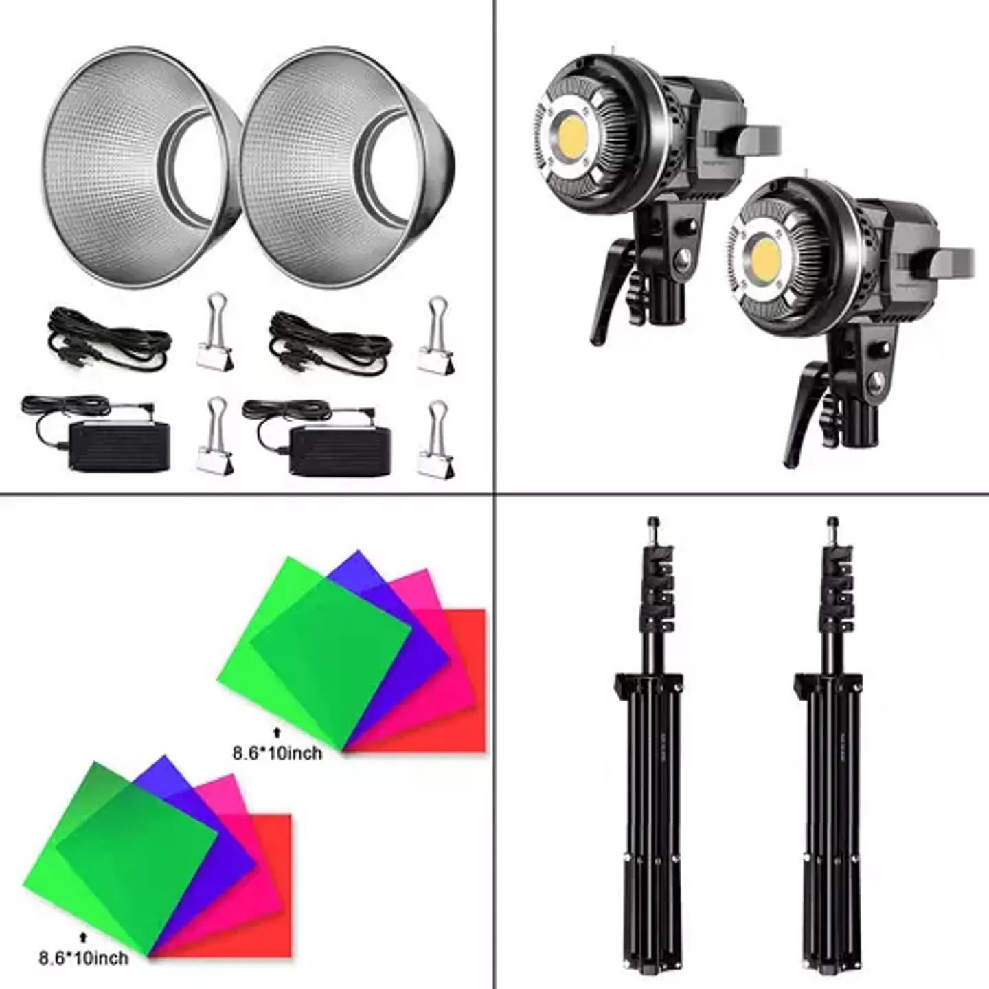 Juego de 3 luces LED GVM P80S II 5600k 6