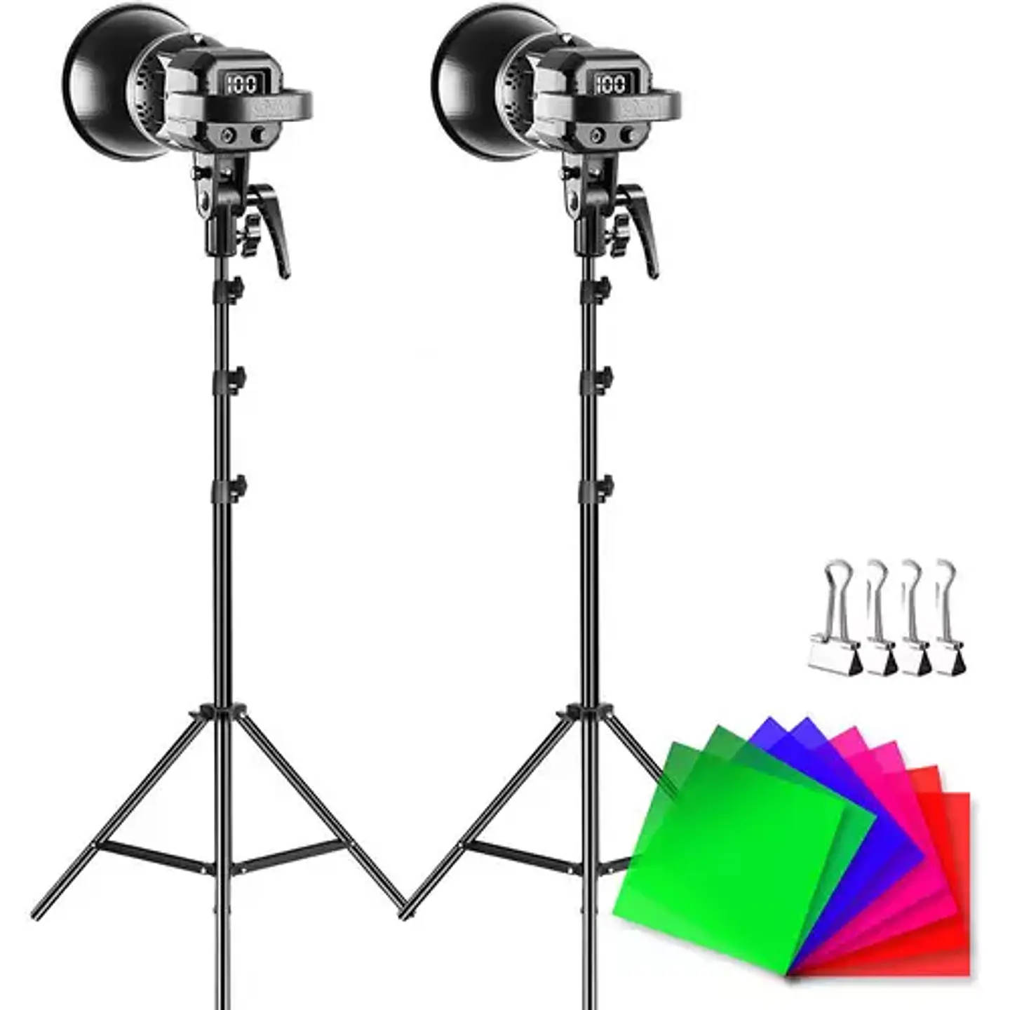 Juego de 3 luces LED GVM P80S II 5600k 4