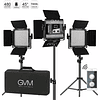 Juego de 3 luces LED Profesionales GVM 560AS Bicolor 5600k Softbox