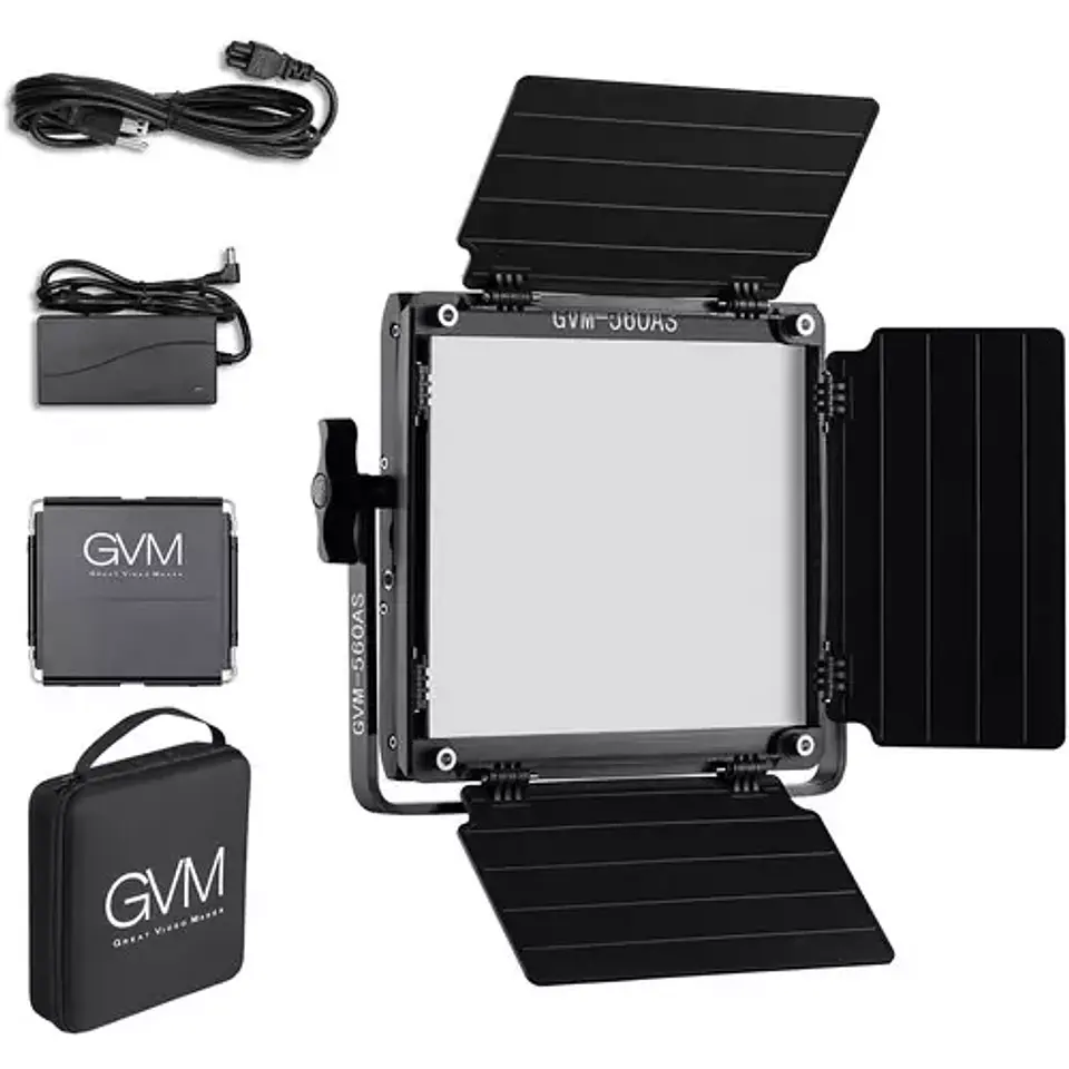 Luz Profesional GVM 560AS Bicolor 5600k Difusor Softbox 4