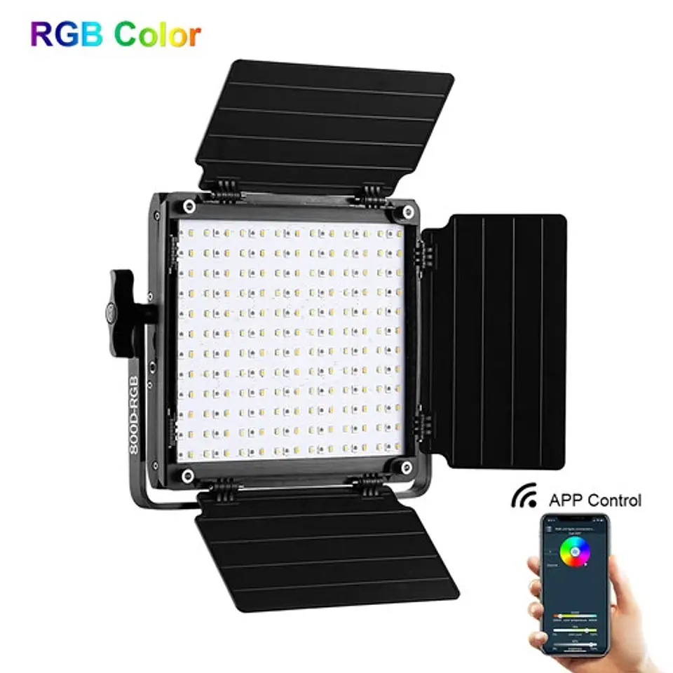 Luz Estudio Profesional GVM 800D RGB 5600k con Softbox 1