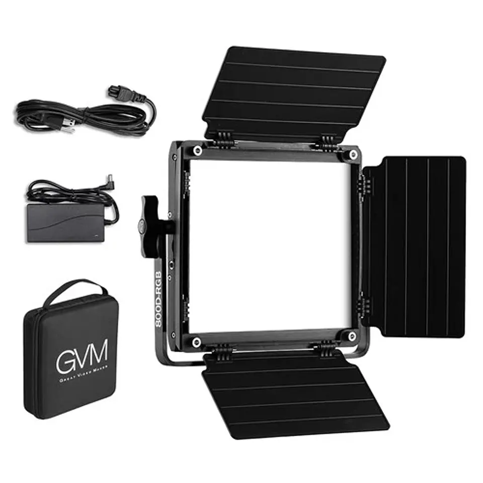 Luz Estudio Profesional GVM 800D RGB 5600k con Softbox 4