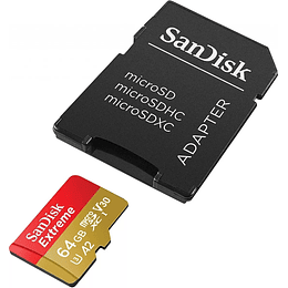 Memoria Sandisk Extreme 64gb Micro SD Clase 10 U3 V30 4k