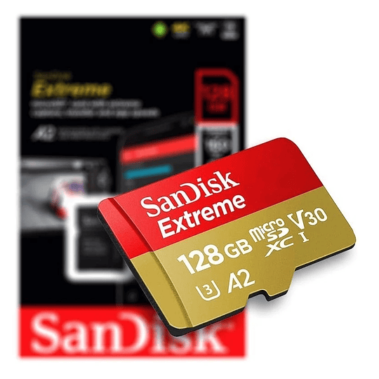 Memoria Sandisk Extreme 128gb Micro SD Clase 10 U3 V30 4k