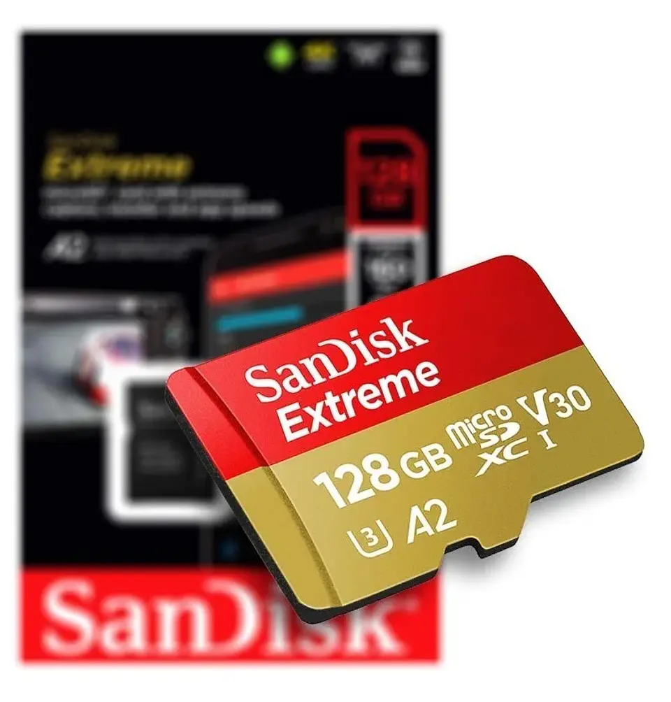 Memoria Sandisk Extreme 128gb Micro SD Clase 10 U3 V30 4k 1