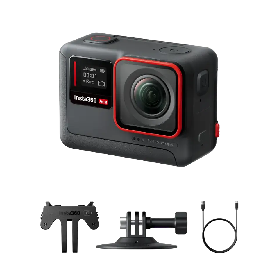 Cámara de acción Insta360 Ace 6k IA Lcd giratorio táctil 48mpx 4