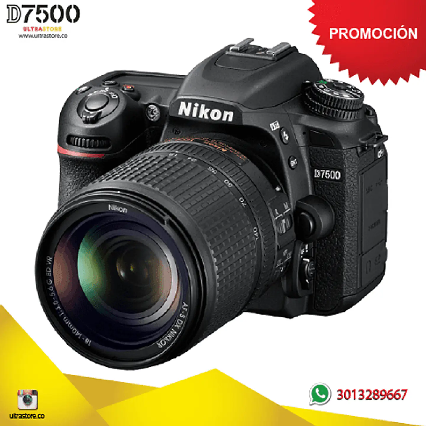 Nikon D7500 18-140mm VR Video 4K 20.9 Mpx Memoria 32gb Estuche 1