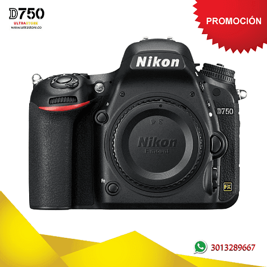 Nikon FX D750 Cuerpo VR 24.3 Mpx Memoria 32gb Estuche