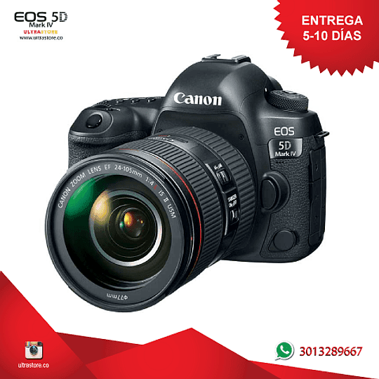 Canon 5D Mark IV 24-105mm L USM II 30.4 mpx Cuerpo con Memoria 32gb y Estuche