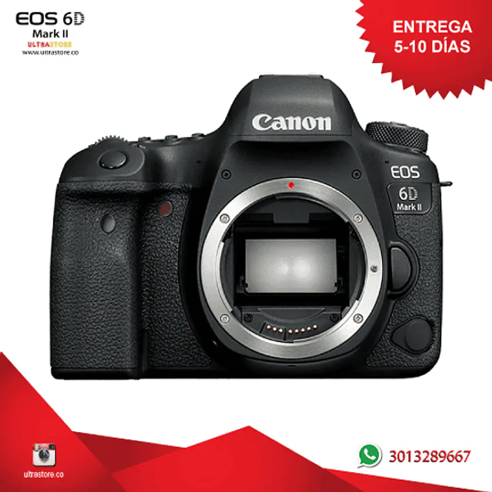 Canon 6D Mark II Cuerpo 26.2 mpx con Memoria 32gb y Estuche 1