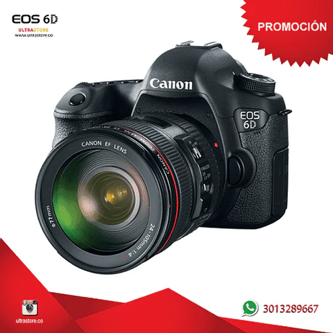 Canon 6D Mark II 24-105mm L G2 26.2 mpx con Memoria 32gb y Estuche