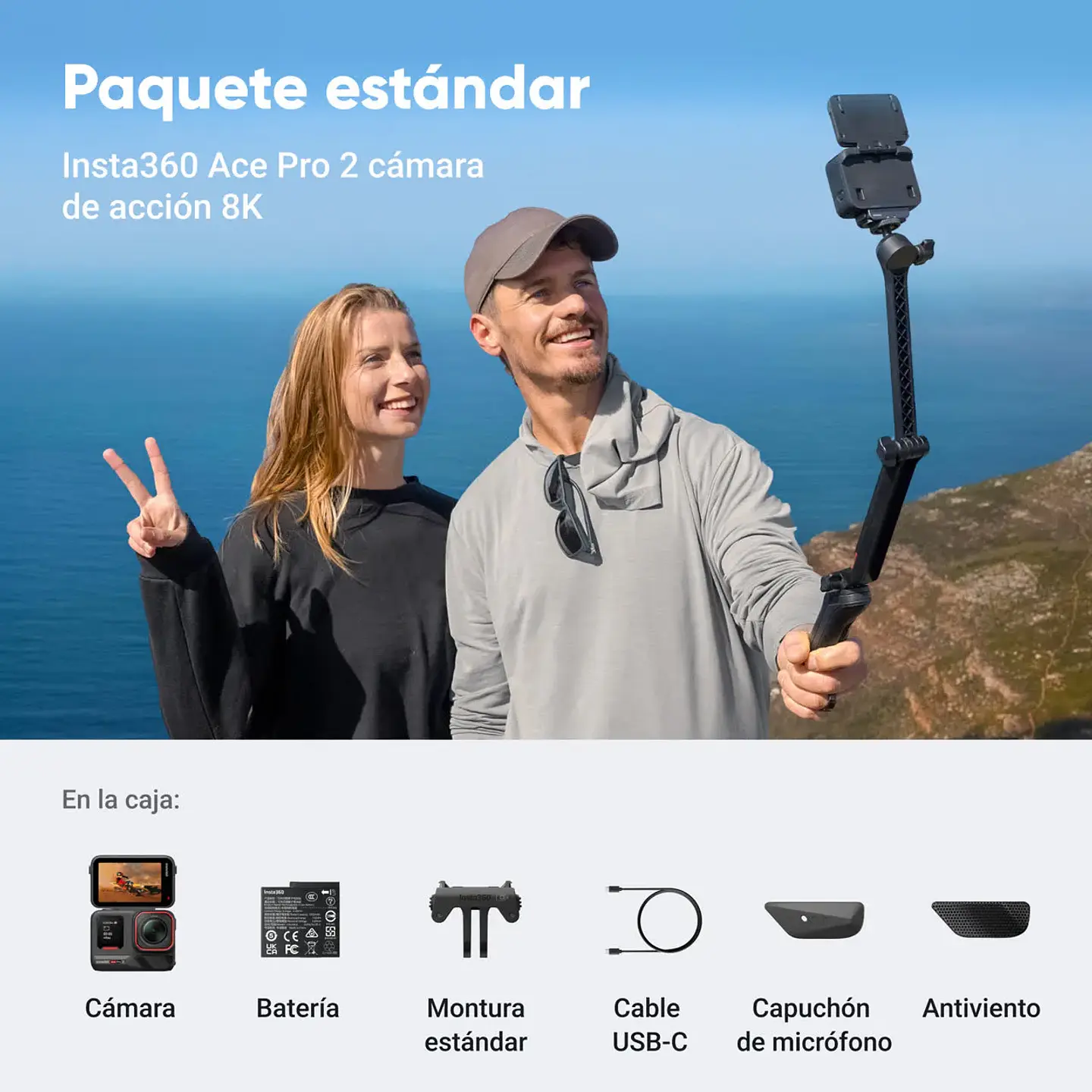 Nueva Cámara Insta360 Ace Pro 2 8k Lente Leica IA Lcd giratorio táctil 6