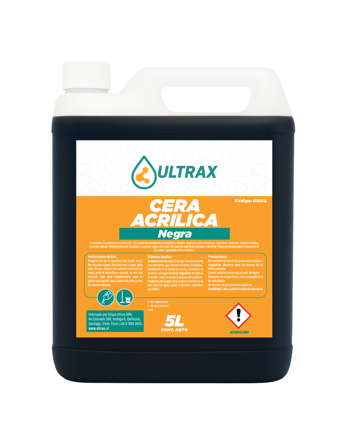 Cera Acrílica Negra ULTRAX 5L 1