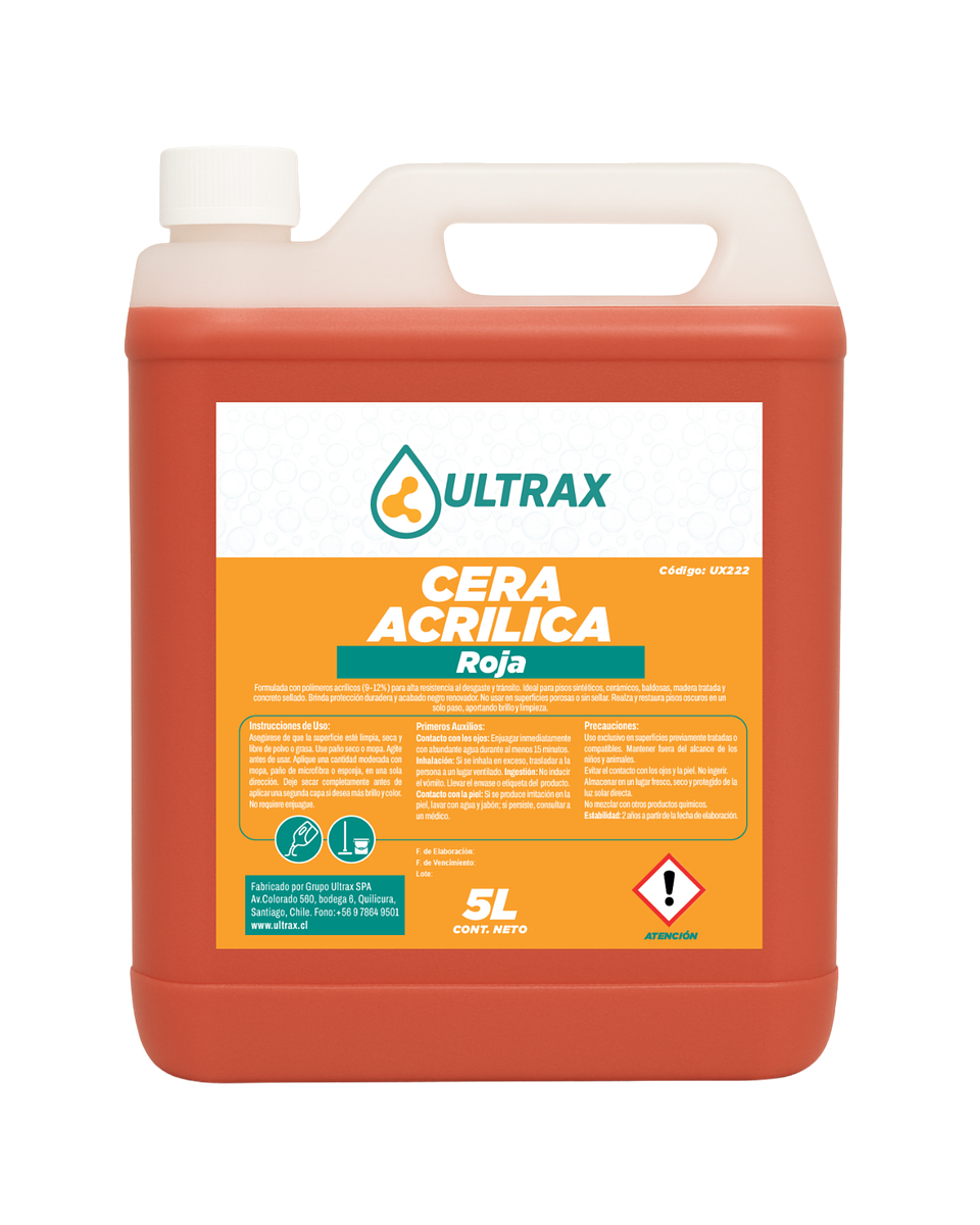 Cera Acrílica Roja ULTRAX 5L 1