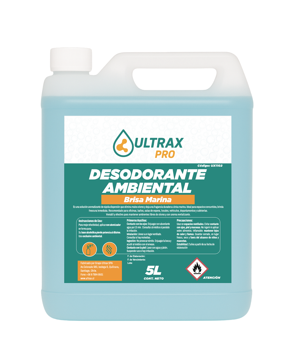 Desodorante Ambiental Brisa Marina ULTRAX PRO 5L 1
