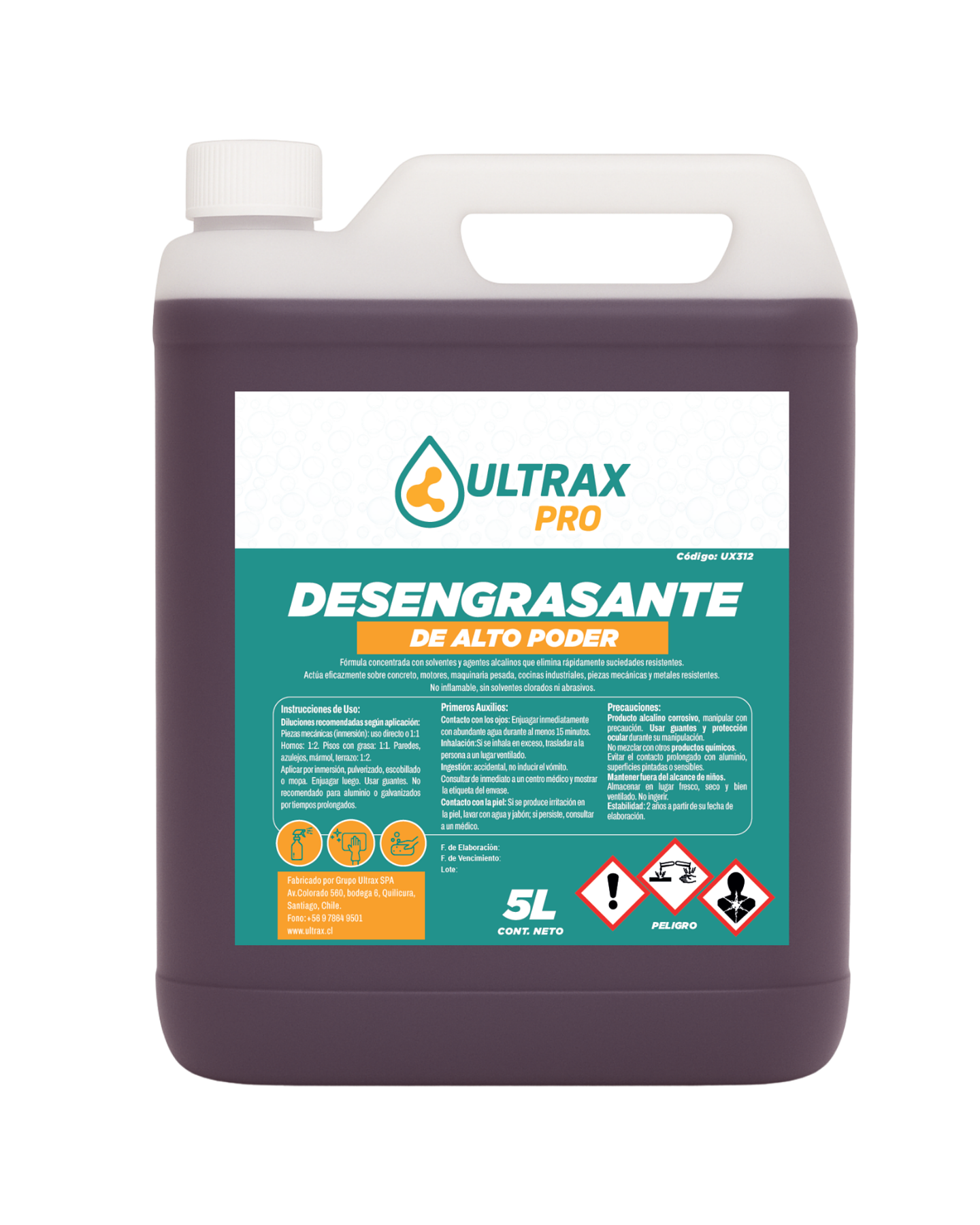 Desengrasante Concentrado ULTRAX PRO 5L 1