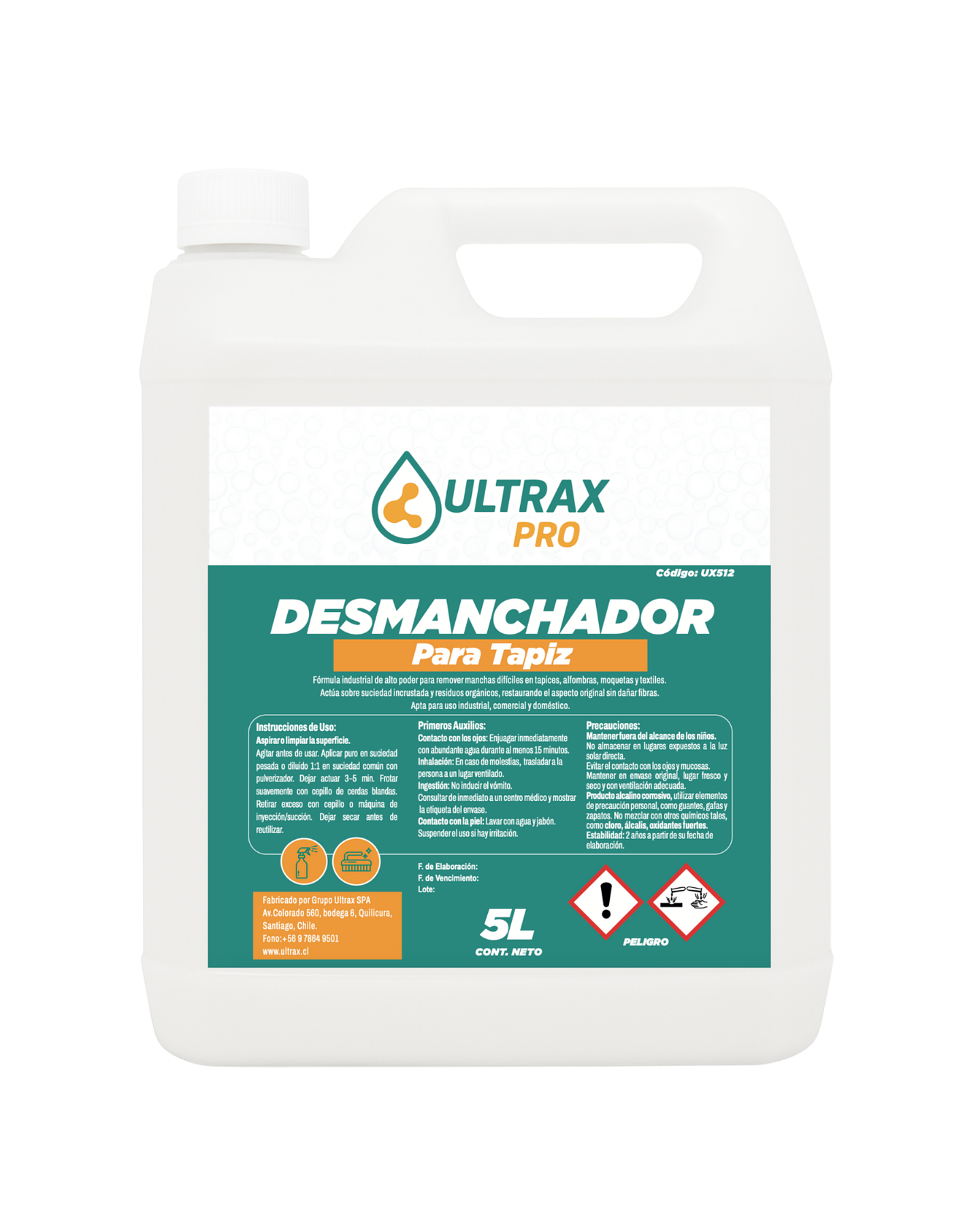 Desmanchador de Tapiz Concentrado ULTRAX PRO 5L 1