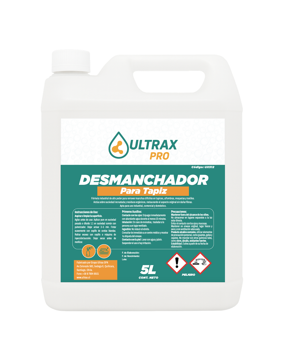 Desmanchador de Tapiz Concentrado ULTRAX PRO 5L 1