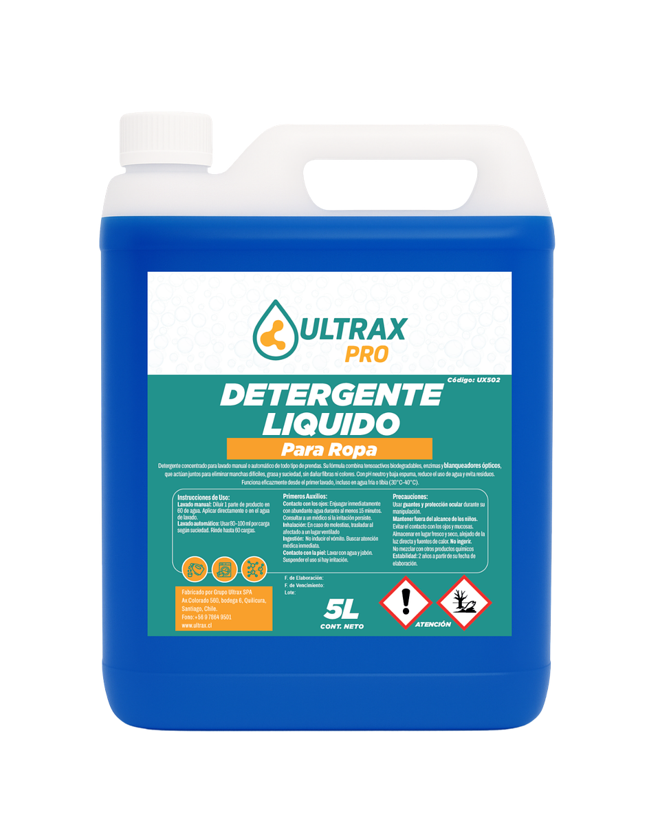 Detergente Líquido Concentrado ULTRAX PRO 5L 1