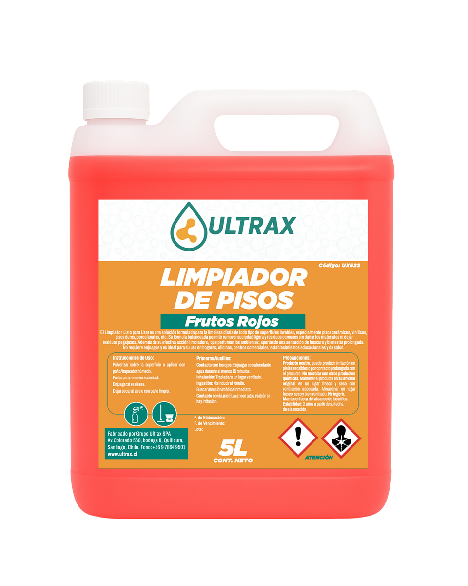 Limpiador de Pisos Frutos Rojos ULTRAX 5L 1