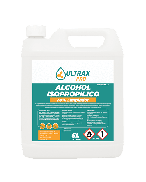 Alcohol Isopropílico 70% ULTRAX PRO 5L