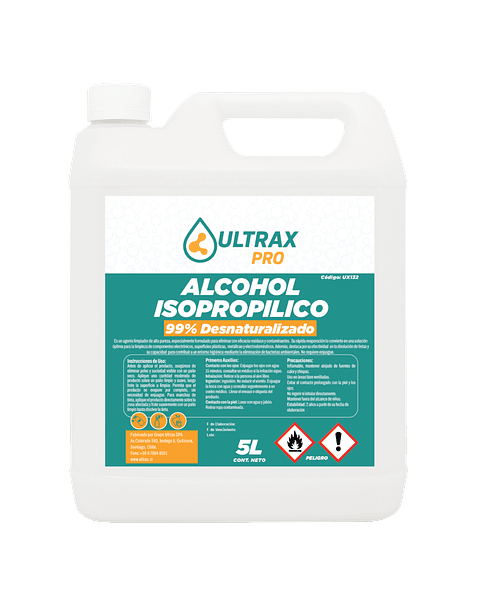 Alcohol Isopropílico 99% ULTRAX PRO 5L