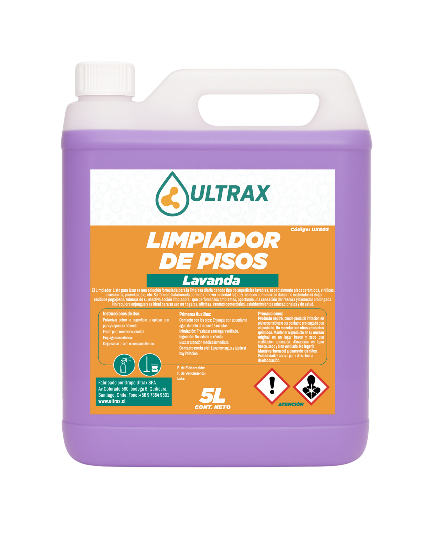 Limpiador de Pisos Lavanda ULTRAX 5L 1