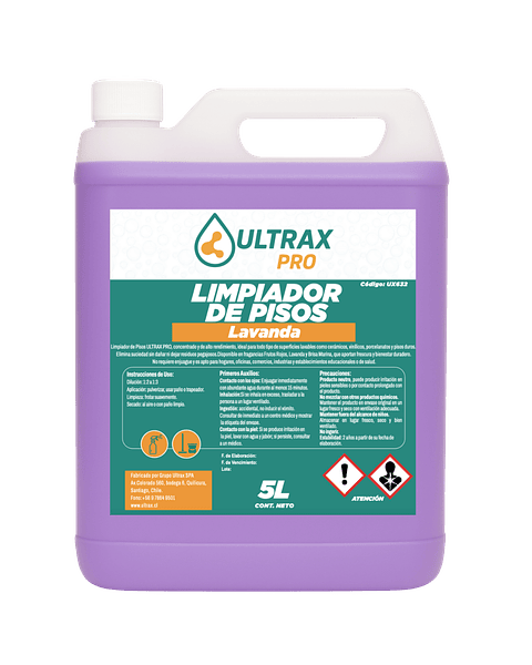 Limpiador de Pisos Concentrado Lavanda ULTRAX PRO 5L