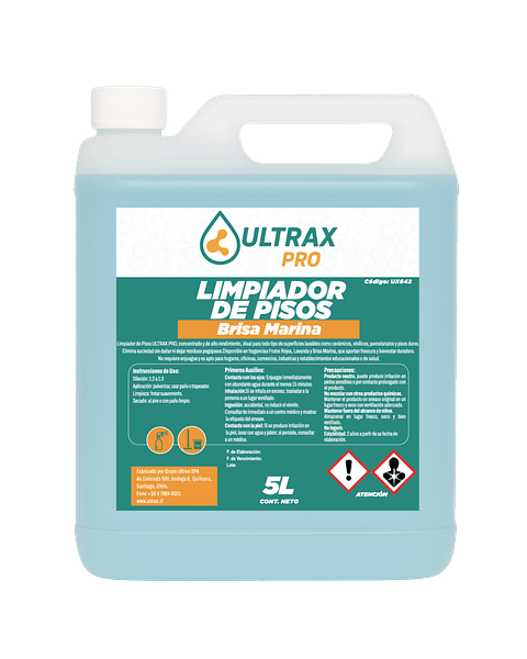 Limpiador de Pisos Concentrado Brisa Marina ULTRAX PRO 5L